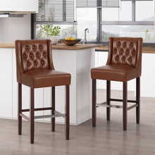 Load image into Gallery viewer, Solstara - Upholstered Dining Barstool With Button Tufted And Wing Back
