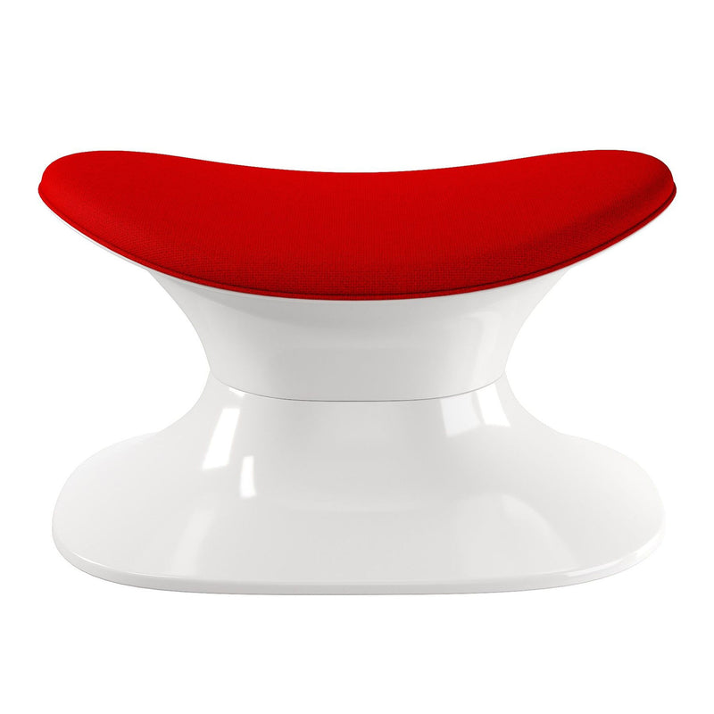 Wool And Fiberglass Contempo Footstool Ottoman - Red And White