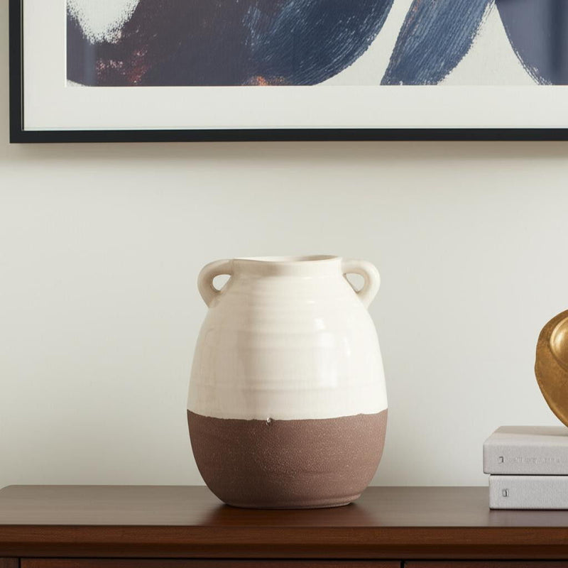 Amphora Table Vase (608356) - Brown / Cream