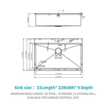 Load image into Gallery viewer, 33" Drop In Kitchen Sink With Ledge Workstation, 16 Gauge Stainless Steel - Gunmetal Black
