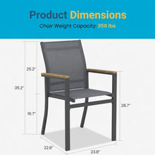 Load image into Gallery viewer, Outdoor Patio Chairs, Ergonomic (Set of 6) - Gray
