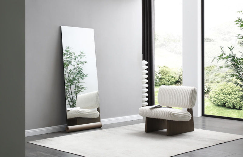 Leaning Frameless Accent Mirror Accent - Brown