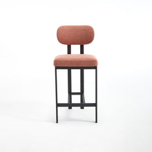 Load image into Gallery viewer, Fabric Metal Counter Height Bar Chairs (Set of 2) - Orange / Black
