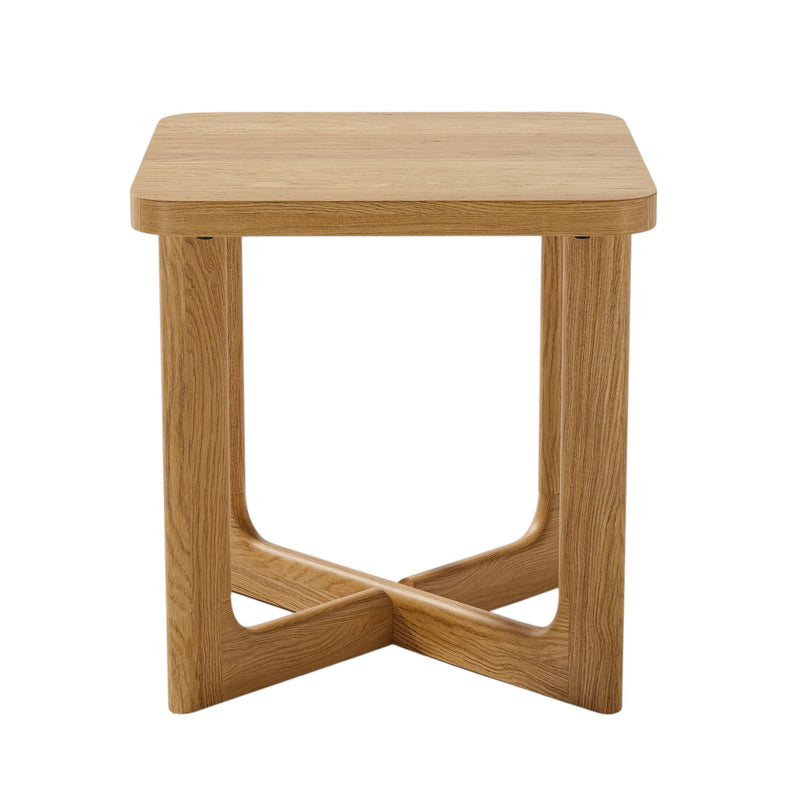 24" Solid Wood Square Cross Legs End Table - Natural