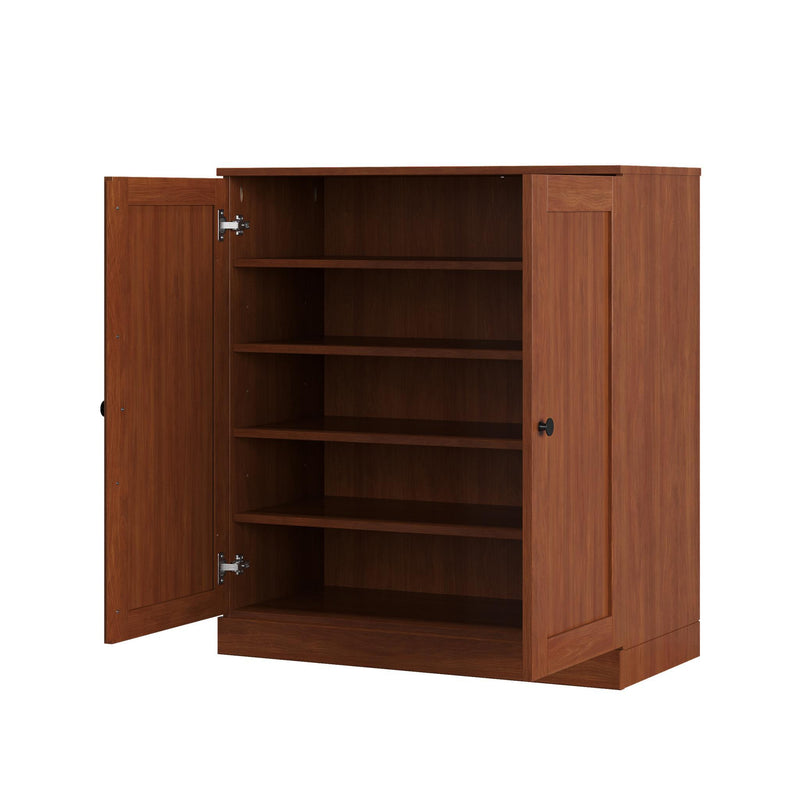 Twenty Pair Solid Woodshoe Storage Cabinet (752345) - Coffee