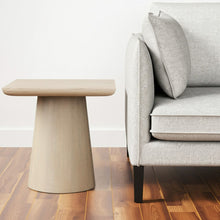 Load image into Gallery viewer, 24" Distressed Solid Wood Square Pedestal End Table - Natural
