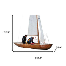 Load image into Gallery viewer, Hand Painted Model Boat (624611) - Light Brown / White
