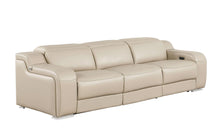Load image into Gallery viewer, 103" Italian Leather Reclining USB Sofa - Beige
