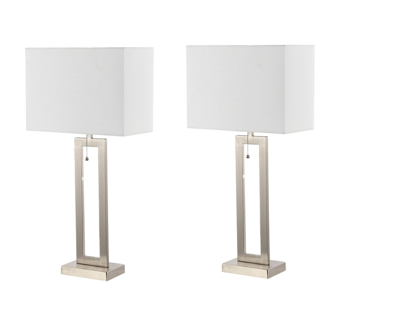 Table Lamps With Shades (Set of 2) - Nickel