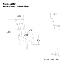 Load image into Gallery viewer, Cosmopolitan - Deluxe Tufted Parson Upholstered Chair (Set of 2)
