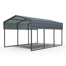 Load image into Gallery viewer, 10 X 15 Ft Carport, Outdoor Carport, Heavy Duty Carport Canopy With Galvanized Steel Roof And Frame, Metal Carport Large Garage For Driveway Car, Truck - Charcoal
