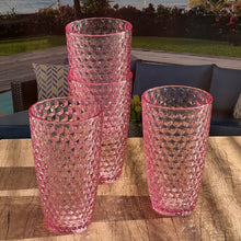 Load image into Gallery viewer, Leading Ware Diamond Cut Acrylic Drinking Glasses (Set of 4)
