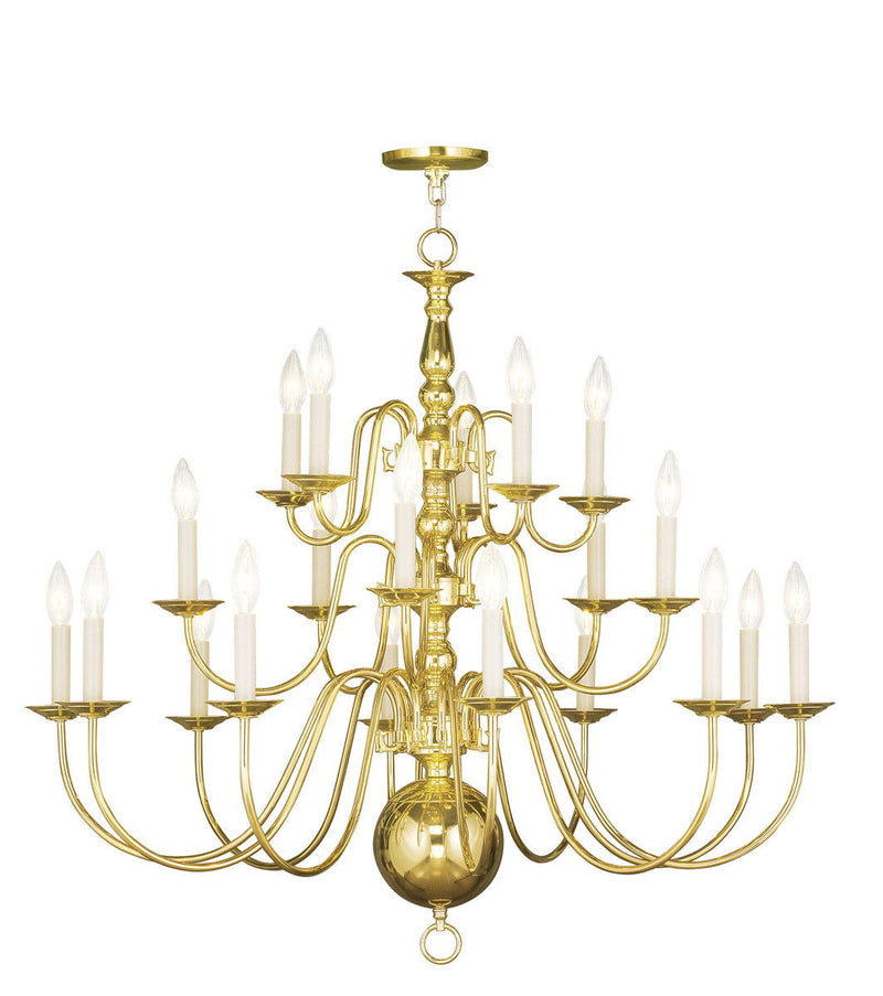 33" Multi Light Dimmable Chandelier With Shades - Brass