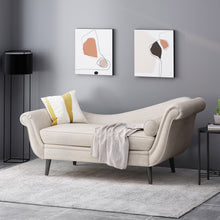 Load image into Gallery viewer, Auroral - Velvet Upholstered Chaise Lounge With Scrolled Arms And Tapered Legs
