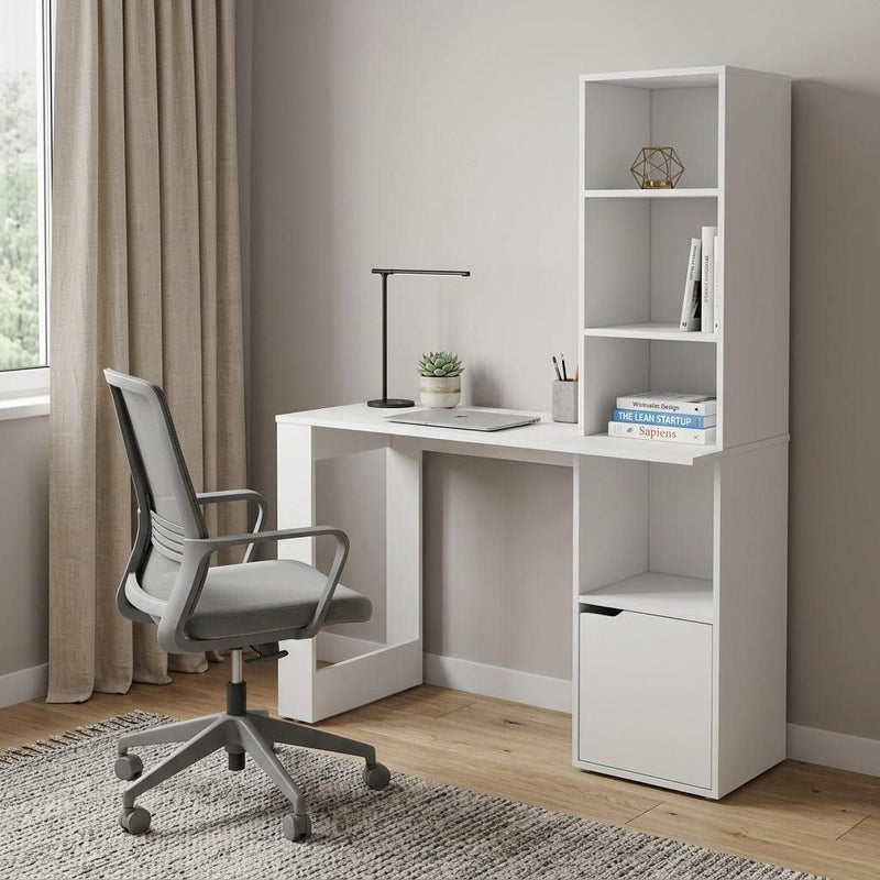 Computer Desk With Hutch (733303) - White
