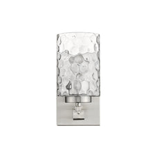 Load image into Gallery viewer, Metal And Pebbled Glass Wall Sconce - Silver
