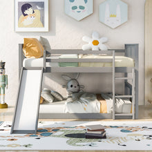 Load image into Gallery viewer, Full Over Full Bunk Bed with Ladder with Slide, Gray (Old SKU :LP000208AAE)
