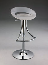 Load image into Gallery viewer, Acrylic And Metal Low Back Adjustable Height Bar Chair - White And Silver
