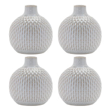 Load image into Gallery viewer, Bud Vases With Sculptural Details (Set of 4) - Natural / Off White

