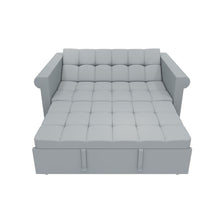 Load image into Gallery viewer, Compact Loveseat With Trundle Sleeper And Storage Pocket - Gray
