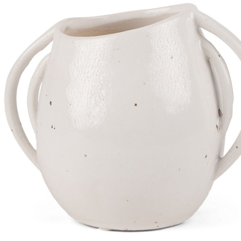 Speckle Amphora Table Vase - Cream