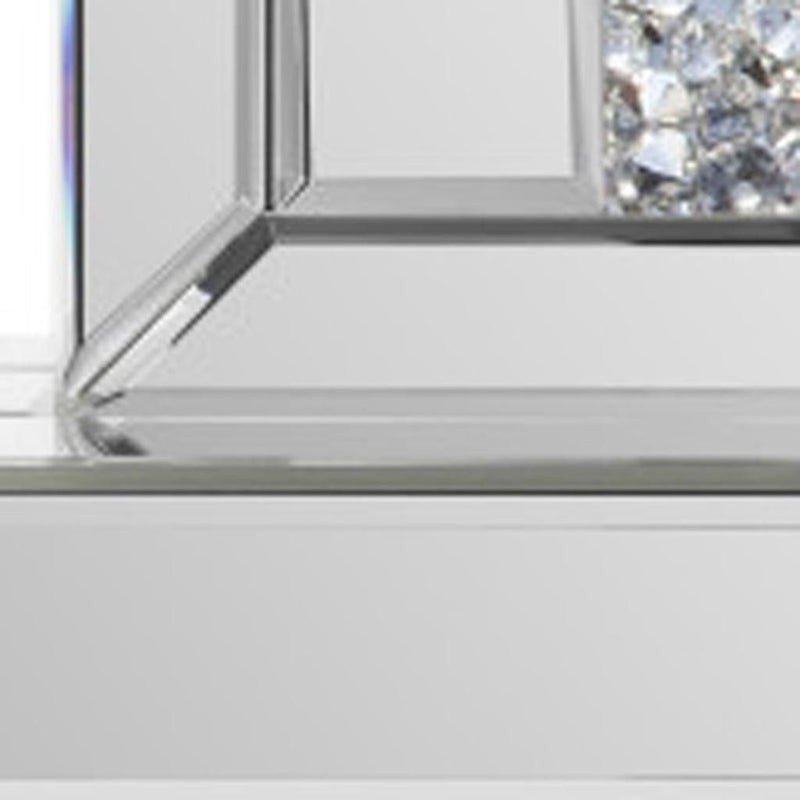 Mirrored Table Clock - Silver / White