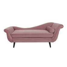 Load image into Gallery viewer, Auroral - Velvet Upholstered Chaise Lounge With Scrolled Arms And Tapered Legs
