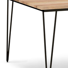 Load image into Gallery viewer, Solid Wood Steel Square Dining Table - Natural / Black
