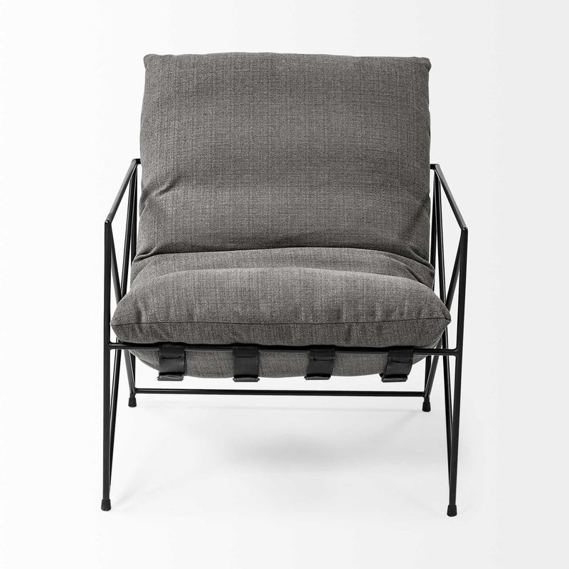 Linen Lounge Chair - Gray And Black