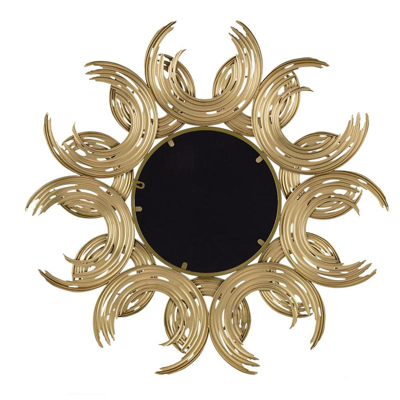 37" Abstract Sunburst Iron Framed Accent Mirror - Gold