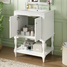 Load image into Gallery viewer, Modern Bathroom Vanity With Sink, Rectangular Cabinet With Open Shelf And Closed Storage
