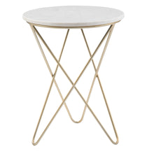 Load image into Gallery viewer, Metal Round End Table Trunk Storage - Gold
