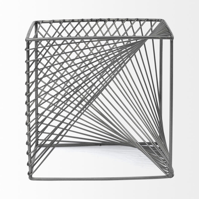 Cube Tabletop Sculpture - Silver