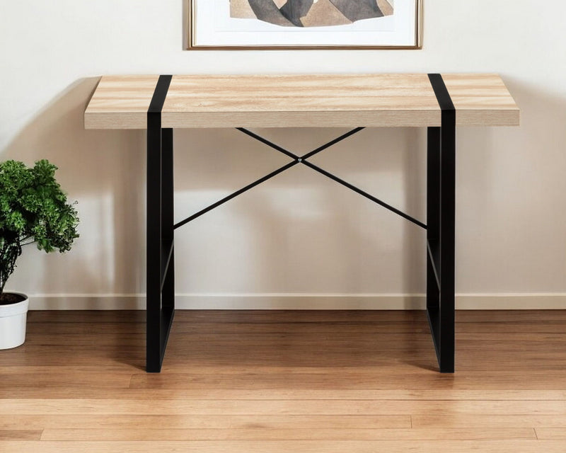 Computer Desk - Natural And Black