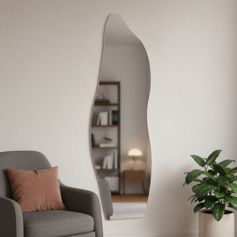 64" Abstract Frameless Accent Mirror - Clear