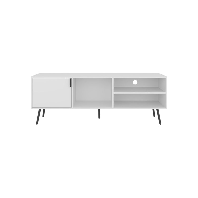 Enclosed Open Storage Entertainment Center - White