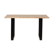 Load image into Gallery viewer, Dining Table With Top And Iron Frame - Natural / Black
