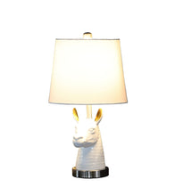 Load image into Gallery viewer, 21" Bedside Table Lamp With White Empire Shade - Silver

