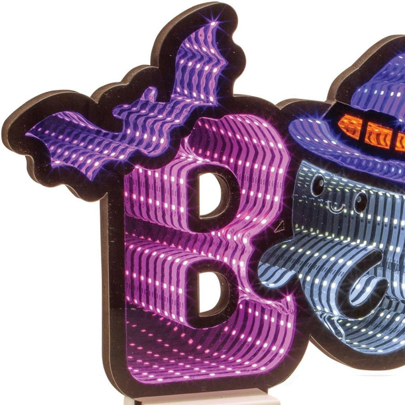 Halloween Tabletop Sign With LED - Purple / Orange / Black