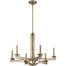 Load image into Gallery viewer, 27'' Six Light Dimmable Chandelier With Shades - Antiqued Brass
