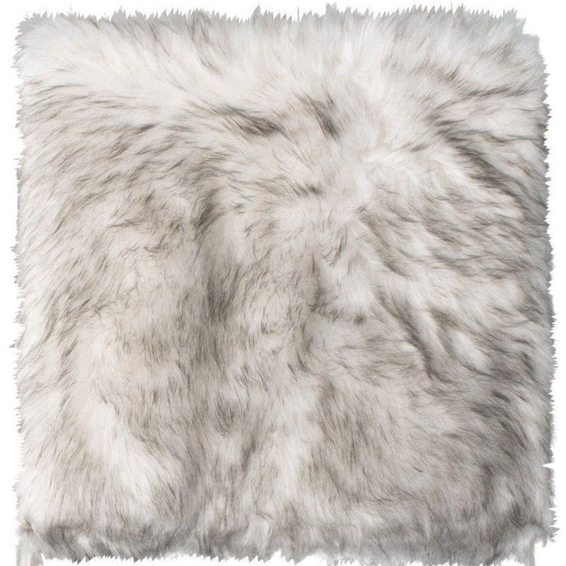17" X 17" Faux Fur Dining Chair Cushion Pads (Set of 2) - Gray