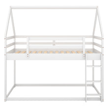 Load image into Gallery viewer, Twin over Twin Low Bunk Bed, House Bed with Ladder , White(OLD SKU:WF197808AAK)
