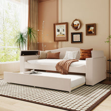 Load image into Gallery viewer, Upholstered Daybed With Storage Armrests, Trundle And Latest Integrated tooth Audio System
