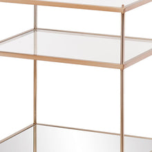 Load image into Gallery viewer, Glass And Iron End Table With Mirrored Shelf - Gold And Clear
