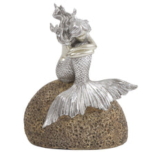 Load image into Gallery viewer, Contemplative Mermaid Tabletop Sculpture - Brown / Silver
