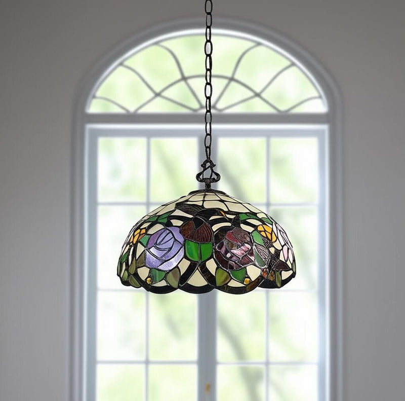 Unique Statement Two Light Glass Dimmable Chandelier With Shades - White / Red
