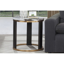 Load image into Gallery viewer, Round End Table For Living Room - Gold / Brown
