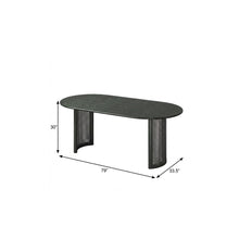 Load image into Gallery viewer, 79" Solid Wood Dining Table With Double Pedestal Base Oval - Black
