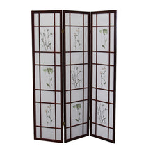 Load image into Gallery viewer, Folding Three Panel Screen Room Divider (469137) - Brown
