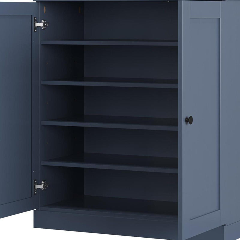 Twenty Pair Solid Woodshoe Storage Cabinet (752355) - French Blue